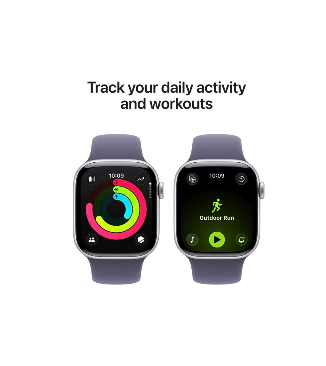 Apple Watch Series 11 Silver Aluminium Case with Purple Fog Sport Band