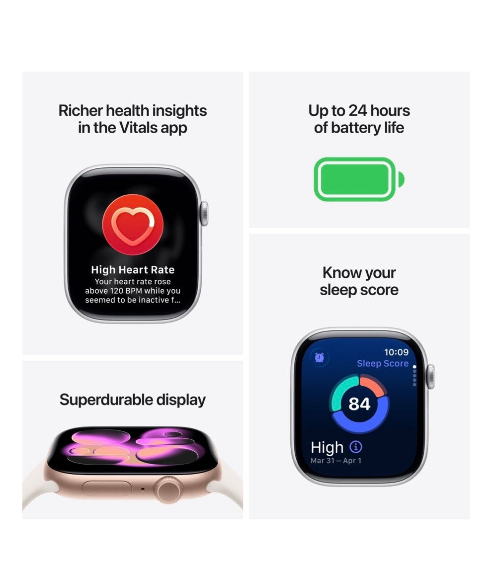 Apple Watch Series 11 Silver Aluminium Case with Purple Fog Sport Band