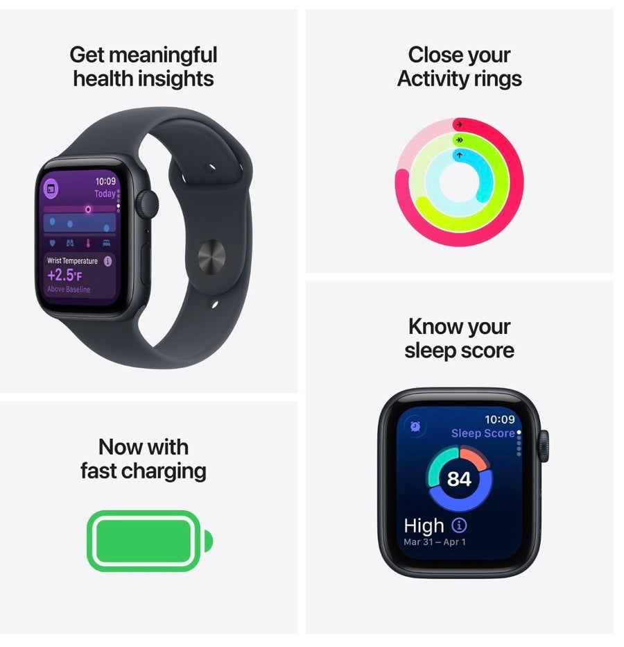 Apple Watch SE 3 Midnight Aluminium Case with Midnight Sport Band